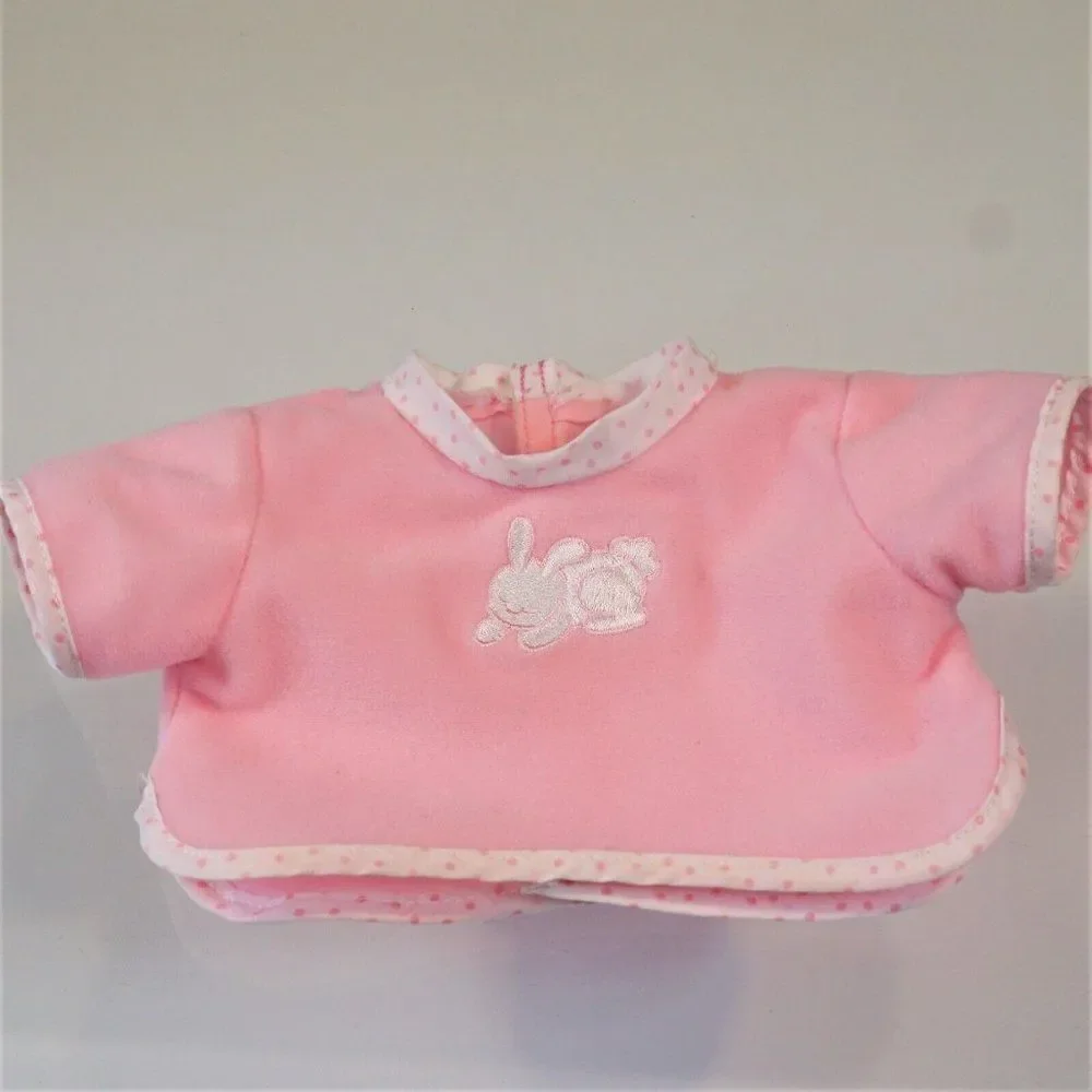 Vintage Doll Bonnet Hat And Pajama Top With Bunny Applique